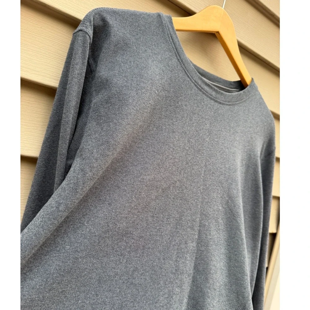 Boston Traders Mens XL Charcoal Gray/Blue Knit Crewneck Sweatshirt Pullover